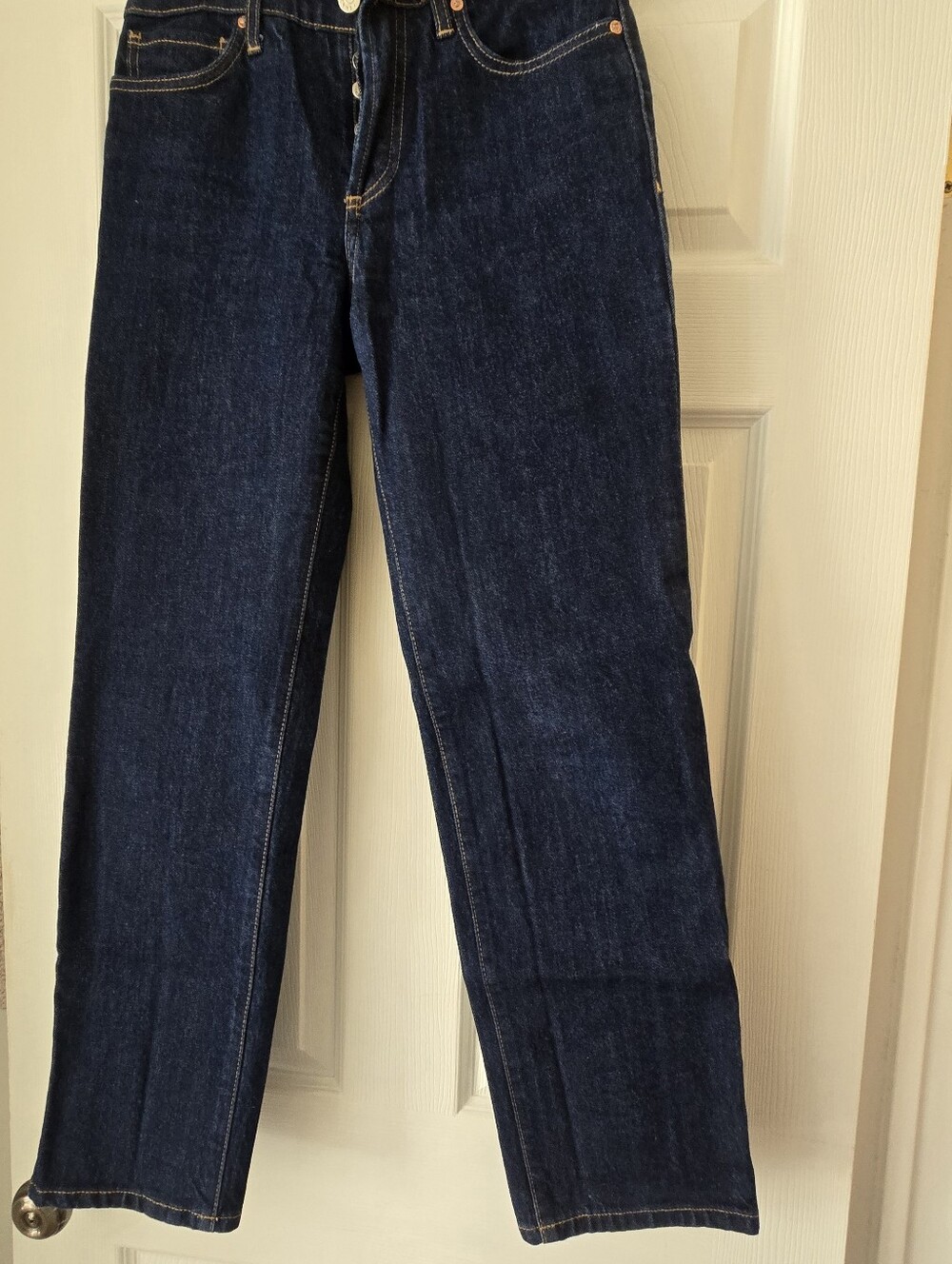 Mango, Dark Wash Straight Leg Jeans, Size 4